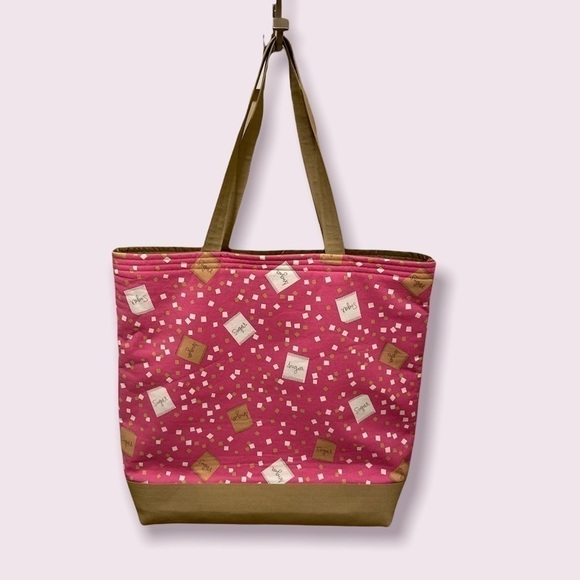 Baker Pink Tote Bag with a Sugar Pattern - Picture 1 of 6